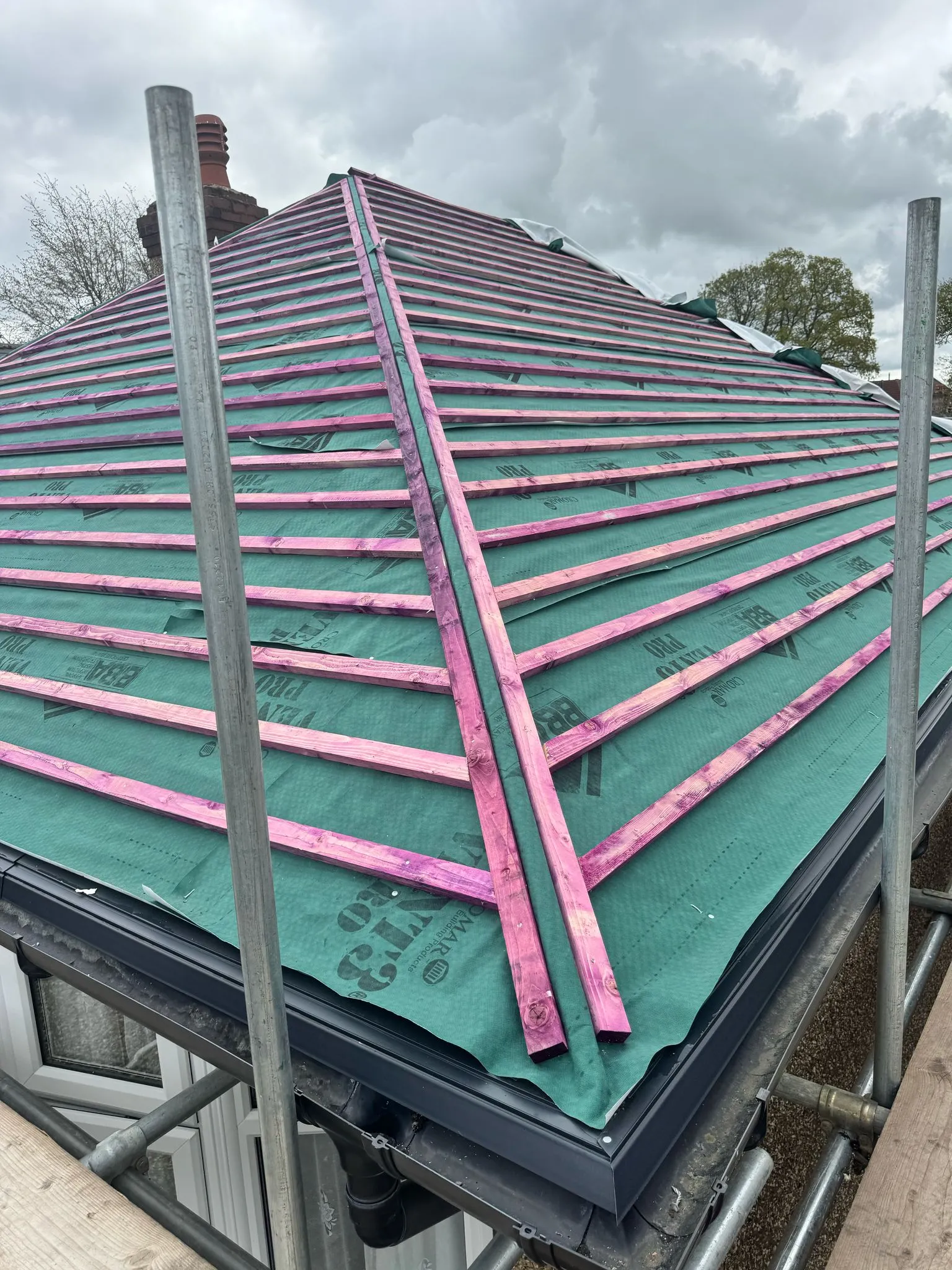 pink roof lines